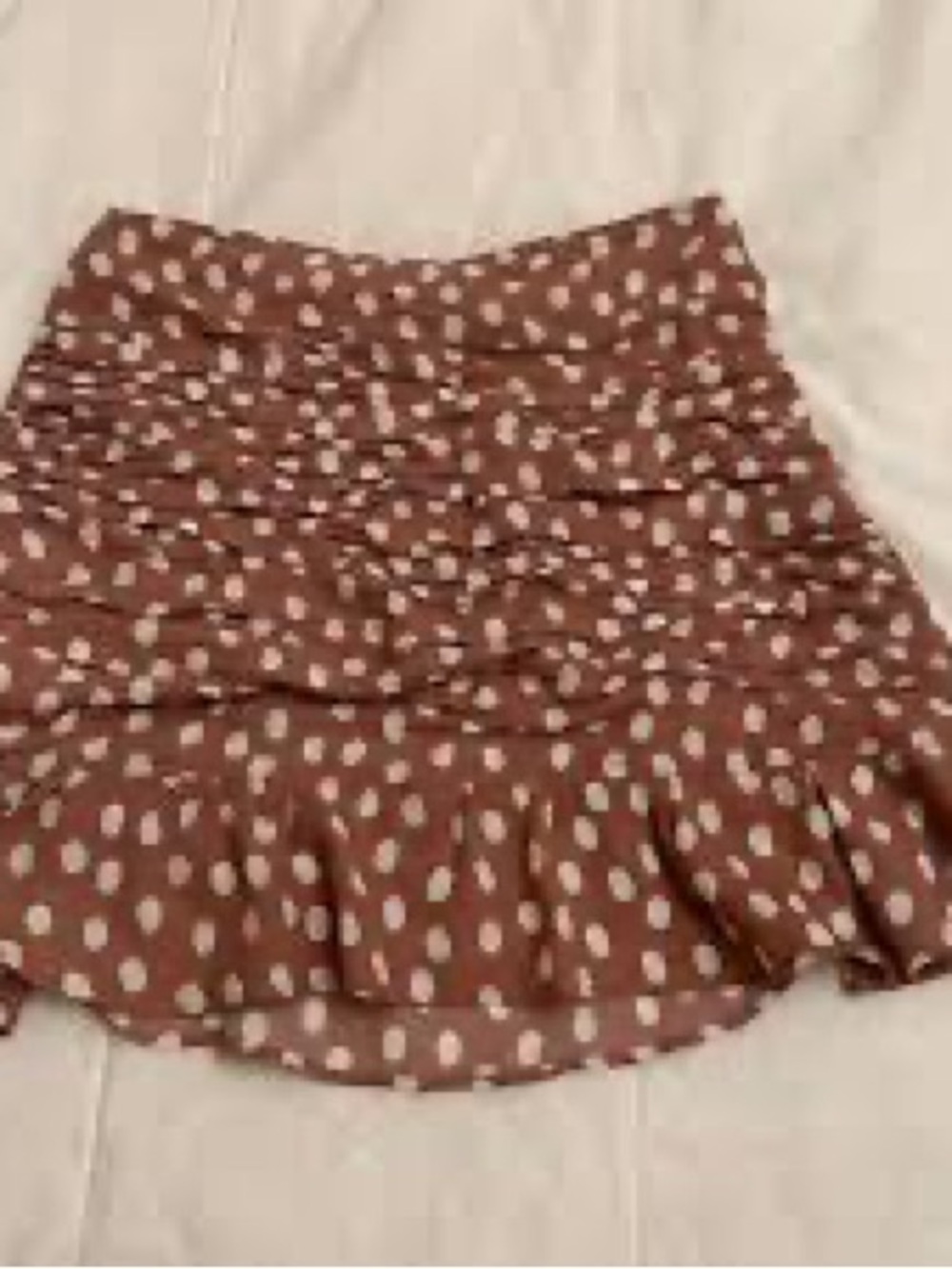 Abercrombie & Fitch Brown Mini Skirt with Ivory Dots